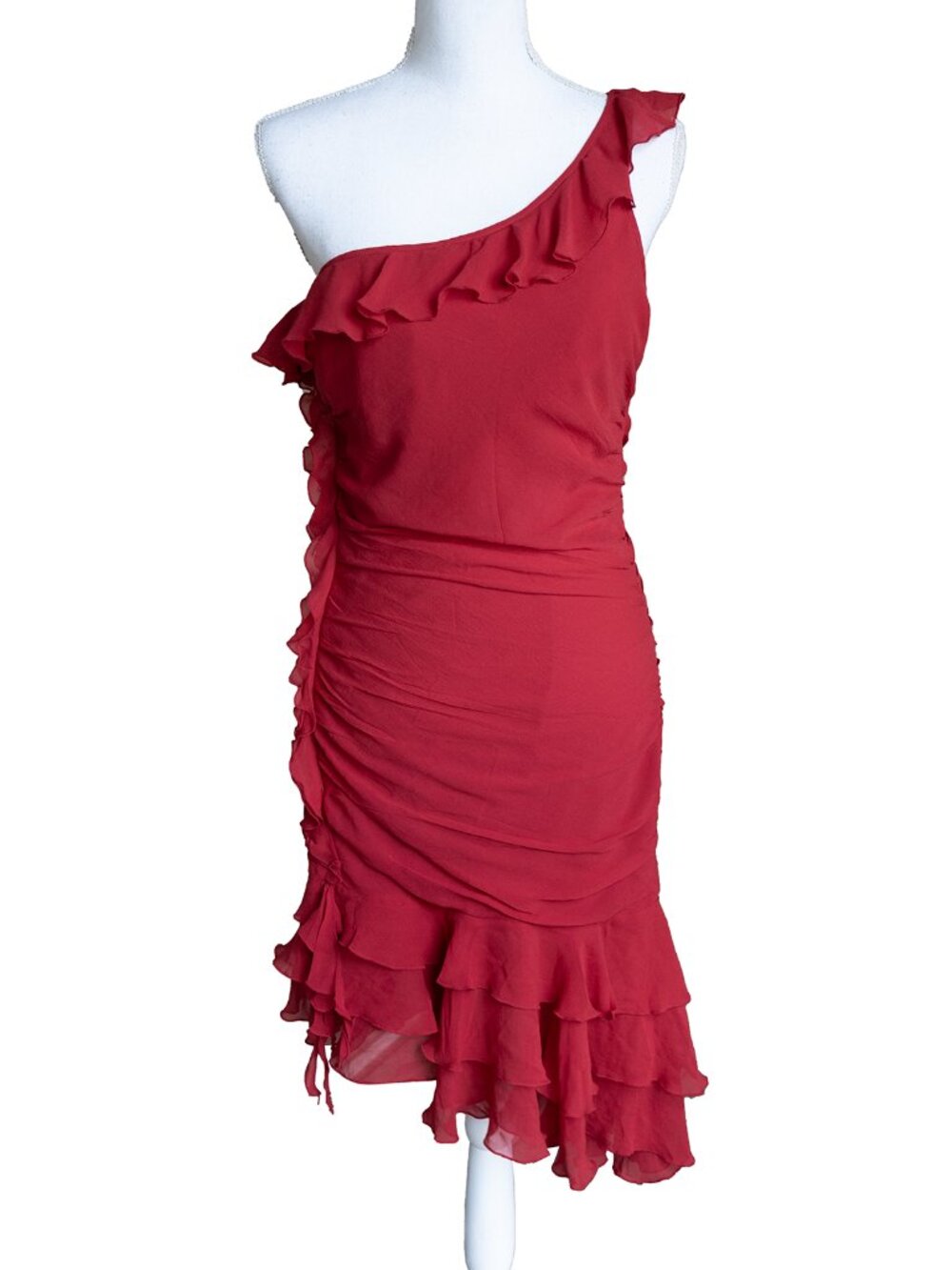 Vintage Y2k Ruffle Dress 100% Silk Dress